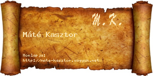 Máté Kasztor névjegykártya